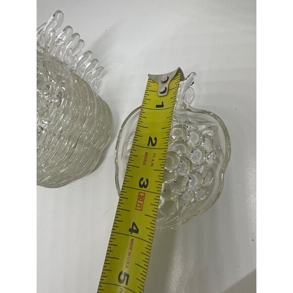 VTG Clear Glass Grape Coasters Set of 8 Crystal Look Trinket Candy Dishes 3.75" - Picture 4 of 4